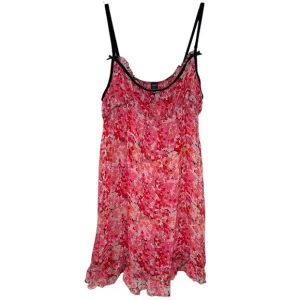 Anna Sui x Victoria’s Secret - Silk, Mini Floral Sheer Slip Bows Ruffle - Size S