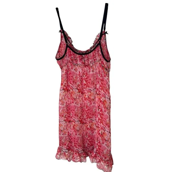 Anna Sui x Victoria’s Secret - Silk, Mini Floral Sheer Slip Bows Ruffle - Size S
