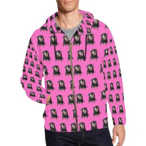 Ari Kelpie Zip Up Hoodie - Mens Pink
