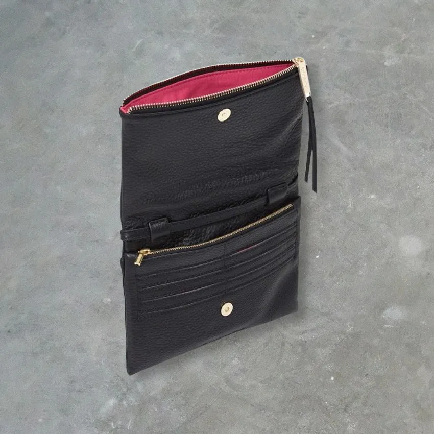 Arlington Milne Ella Foldover Wallet, Black