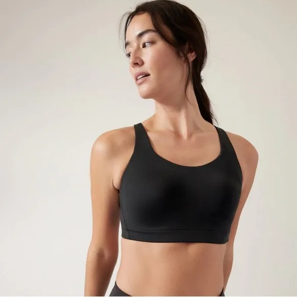 Athleta Advance Bra Black Sport Gym Size 34B