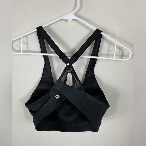 Athleta Advance Bra Black Sport Gym Size 34B