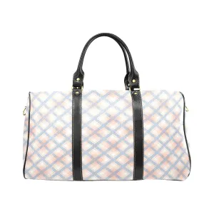 Audra Pink, Blue and Ivory Plaid Travel Bag - Black Handles