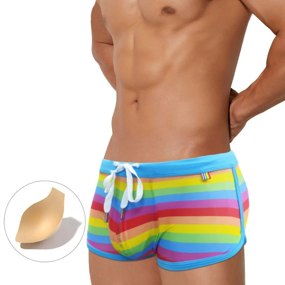 Baby Blue Rainbow Swim Trunks