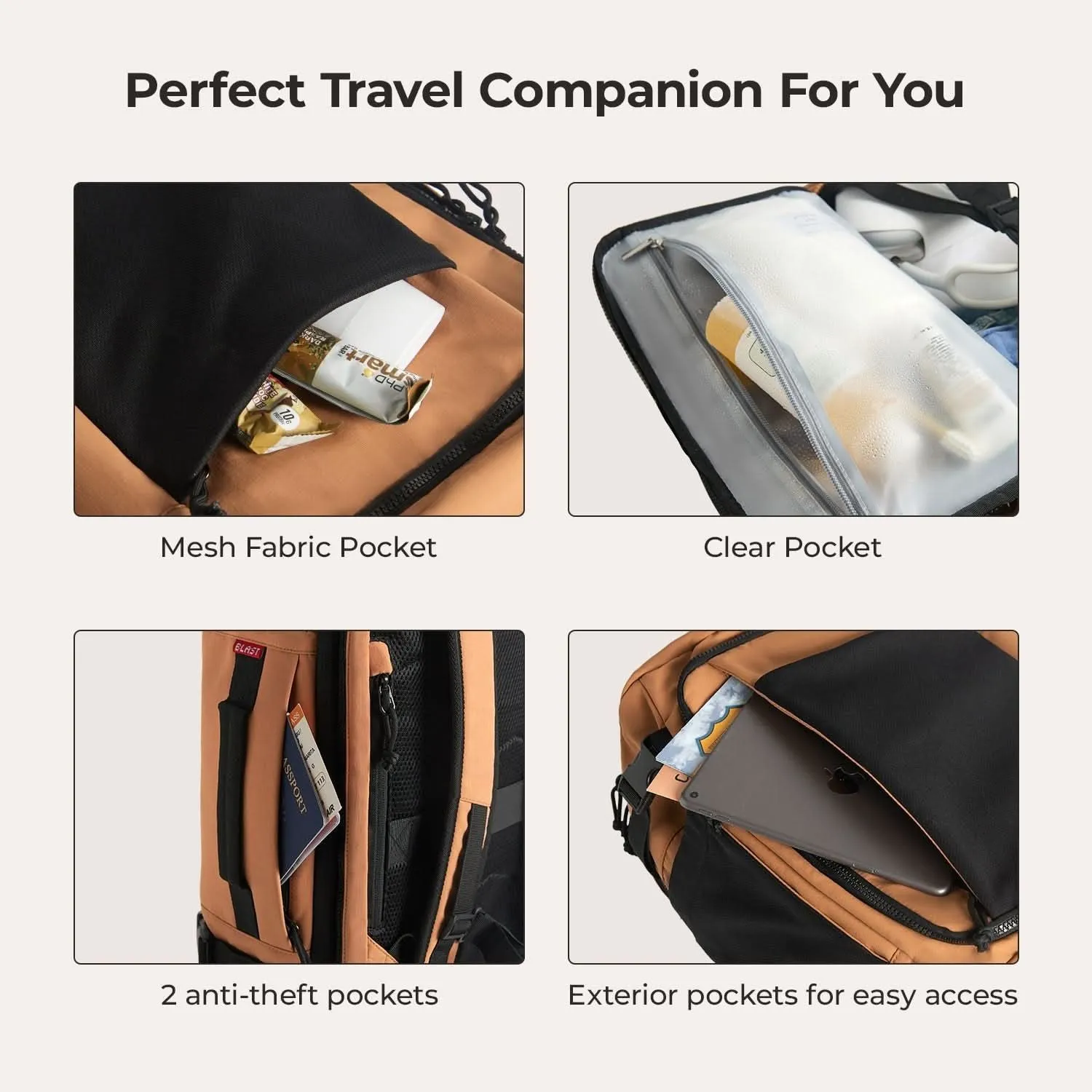 Bagsmart Blast Quick Access Carry On Expandable Travel Backpack