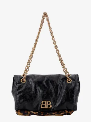 Balenciaga Changeable Leather Shoulder Bag With Animalier Insert