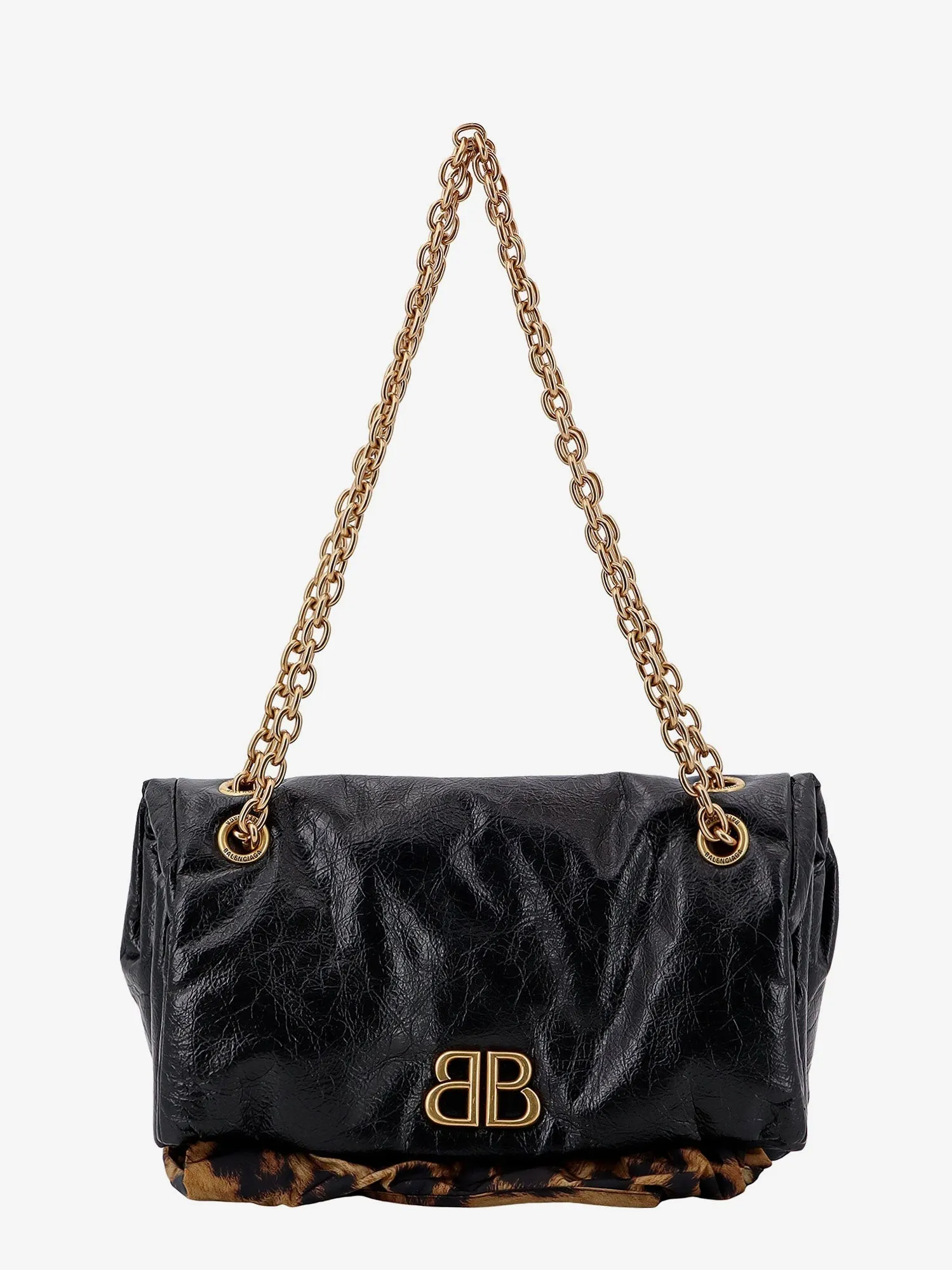 Balenciaga Changeable Leather Shoulder Bag With Animalier Insert