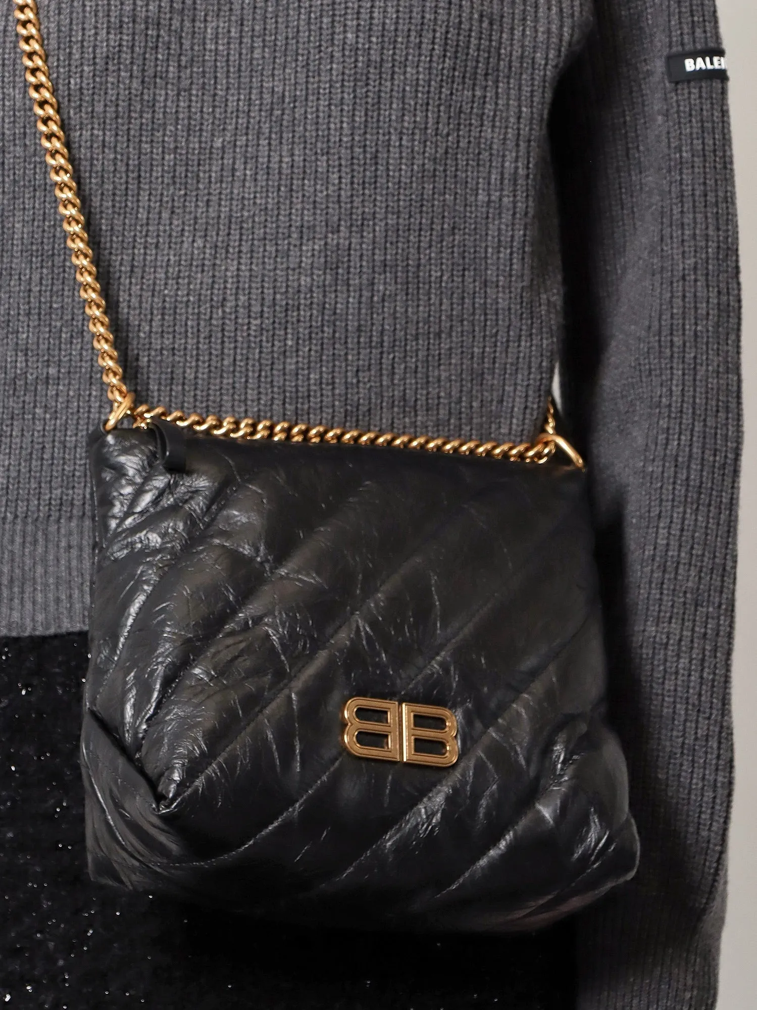 Balenciaga Crush Hobo S Leather Bag