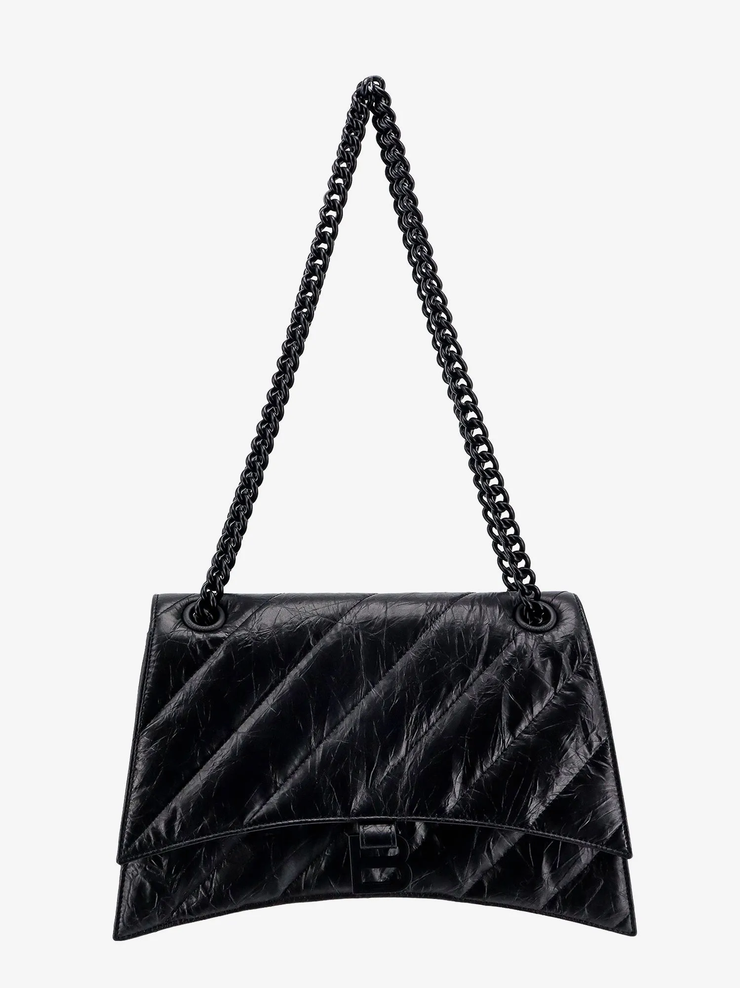 Balenciaga Matelassé Leather Shoulder Bag With Frontal Monogram