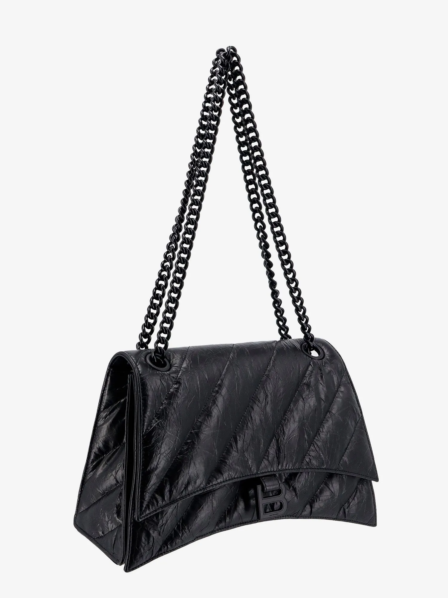Balenciaga Matelassé Leather Shoulder Bag With Frontal Monogram