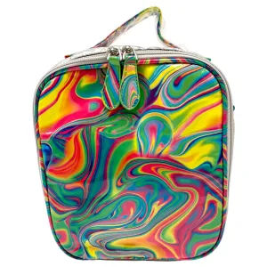 Bari Lynn Neon Rainbow Swirl Puffer Lunch Box