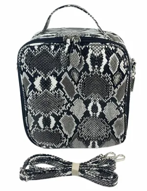 Bari Lynn Silver Snake Print Lunch Box