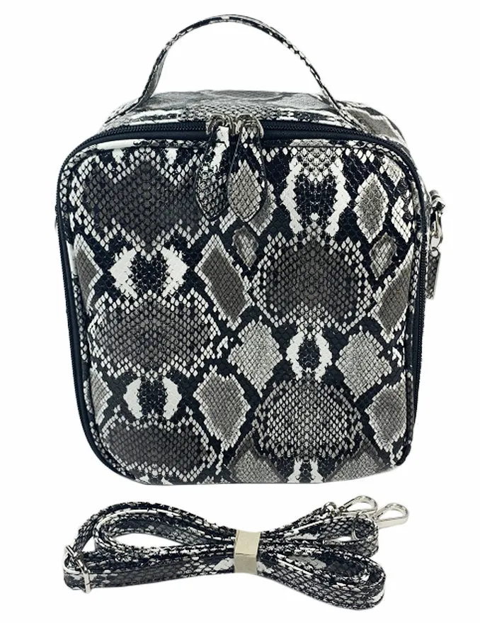 Bari Lynn Silver Snake Print Lunch Box