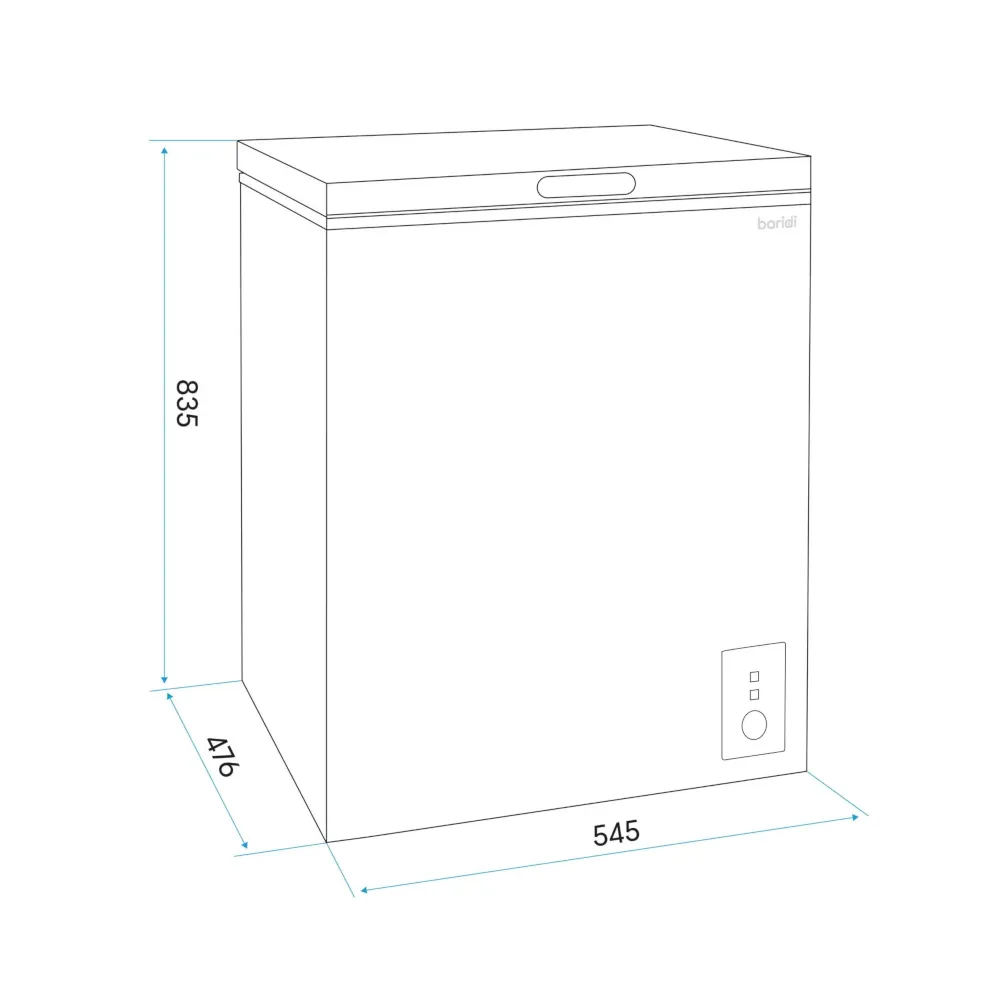 Baridi Freestanding Chest Freezer 99L with Thermostat - Black - B