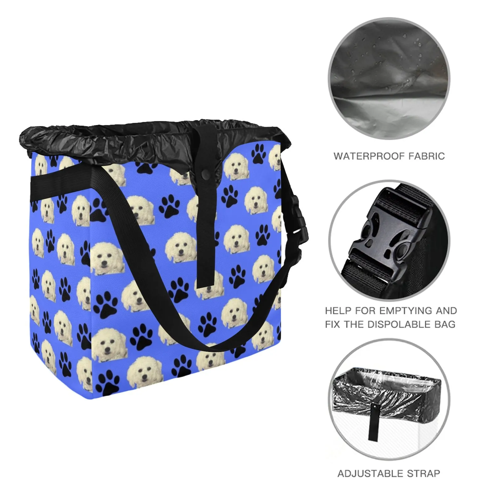 Bichon Car Trash Bag