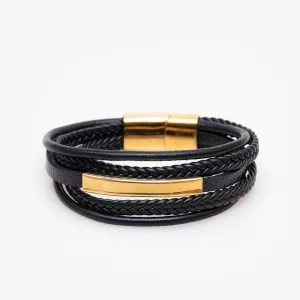 Black Braided Bracelet Set