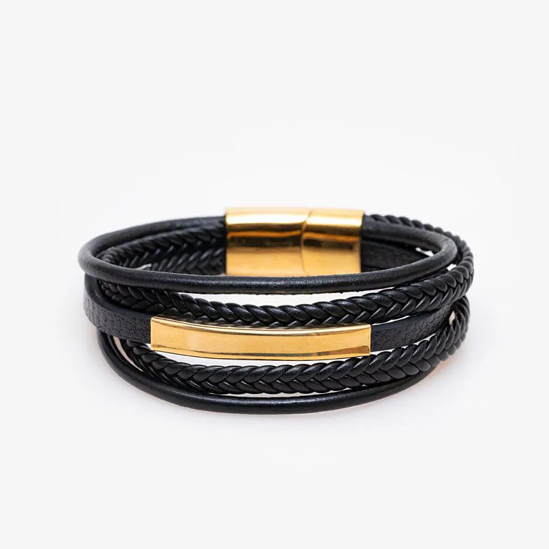 Black Braided Bracelet Set