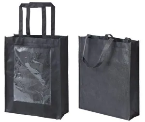 Black Eco Bag with Display Pocket Small Pack of 10