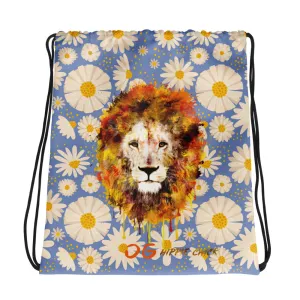 Blue Daisies Drawstring Bag