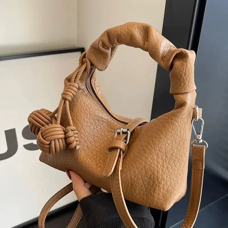 Buckle Straps Knotted Handle Mini Bag