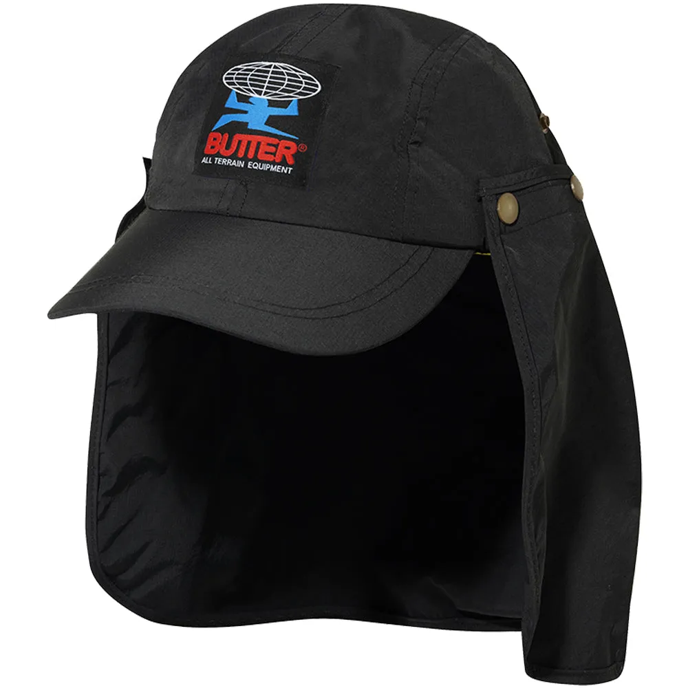 Butter Goods All Terrain 4 Panel Flap Cap Black