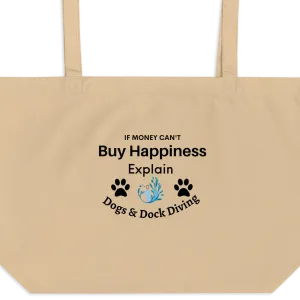 Buy Happiness w/ Dogs & Dock Diving X-Large Tote/ Shopping Bags