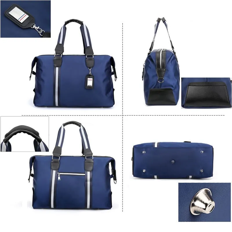 Cabin-Ready Multifunction Travel Duffel Gym Duffel - Black/Blue - One Size