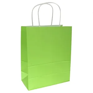 CALANDIS 10pcs Bright Party Gift Bag with Handles Birthday Wedding Loot Bag Green