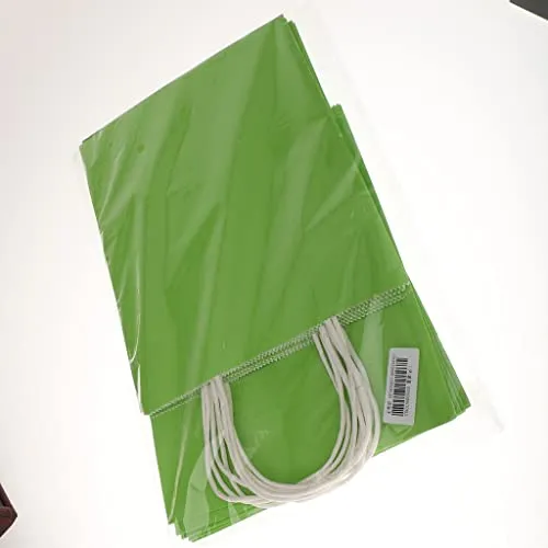 CALANDIS 10pcs Bright Party Gift Bag with Handles Birthday Wedding Loot Bag Green