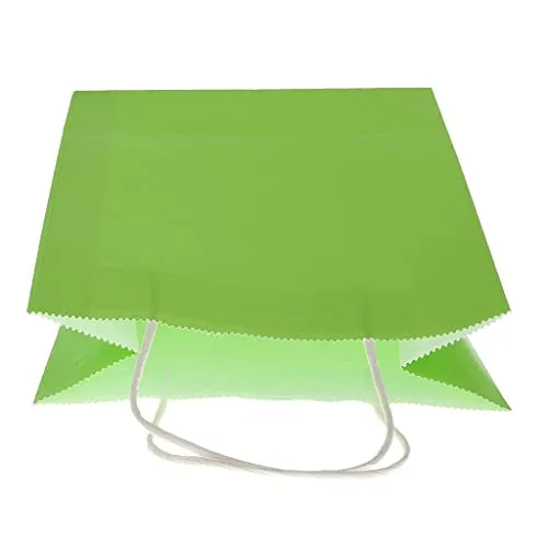 CALANDIS 10pcs Bright Party Gift Bag with Handles Birthday Wedding Loot Bag Green