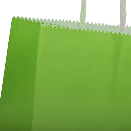 CALANDIS 10pcs Bright Party Gift Bag with Handles Birthday Wedding Loot Bag Green