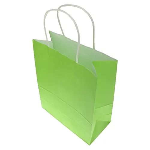 CALANDIS 10pcs Bright Party Gift Bag with Handles Birthday Wedding Loot Bag Green