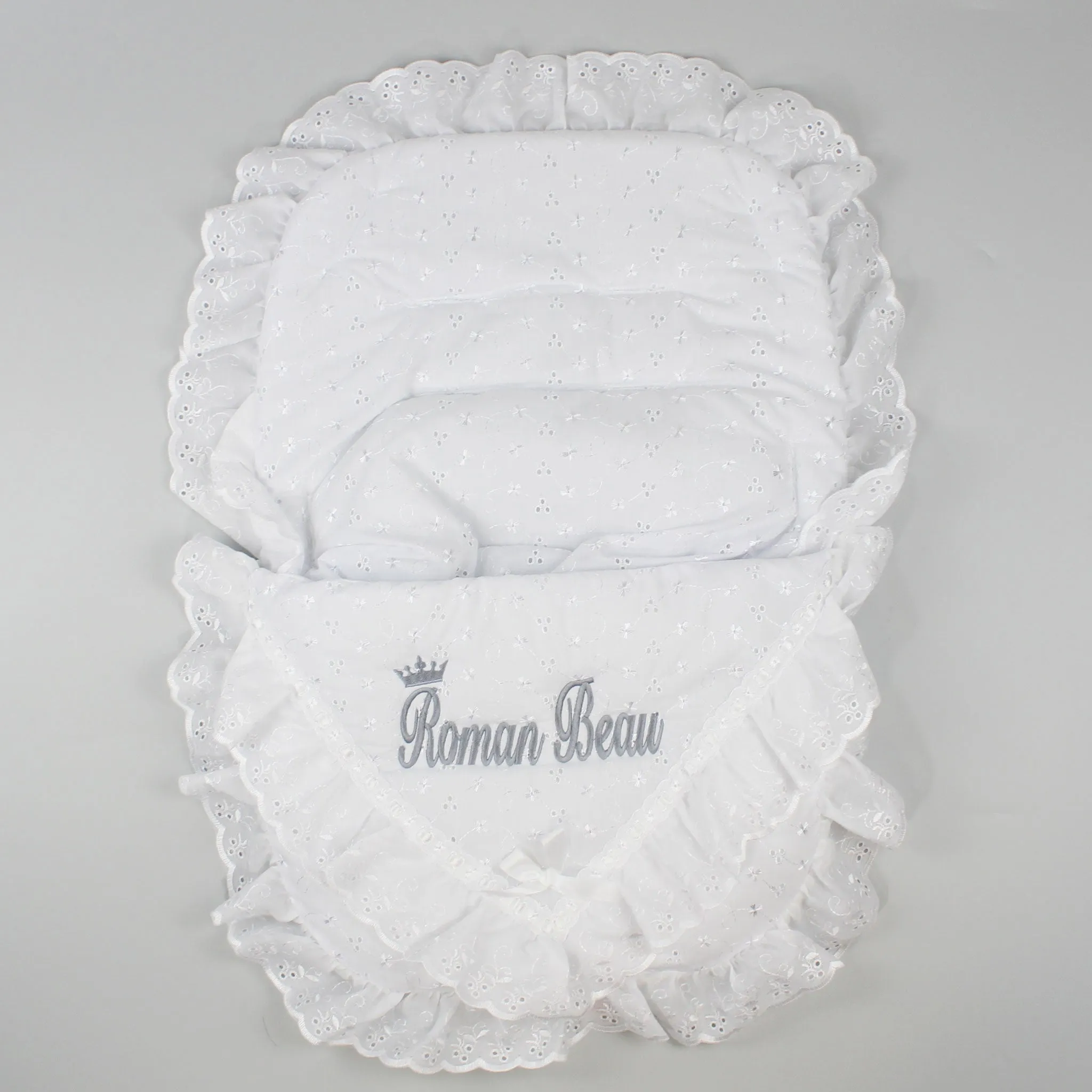 Car Seat Footmuff -Personalised - Universal White