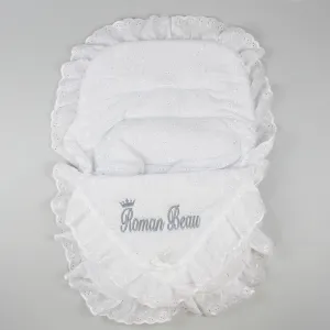 Car Seat Footmuff -Personalised - Universal White