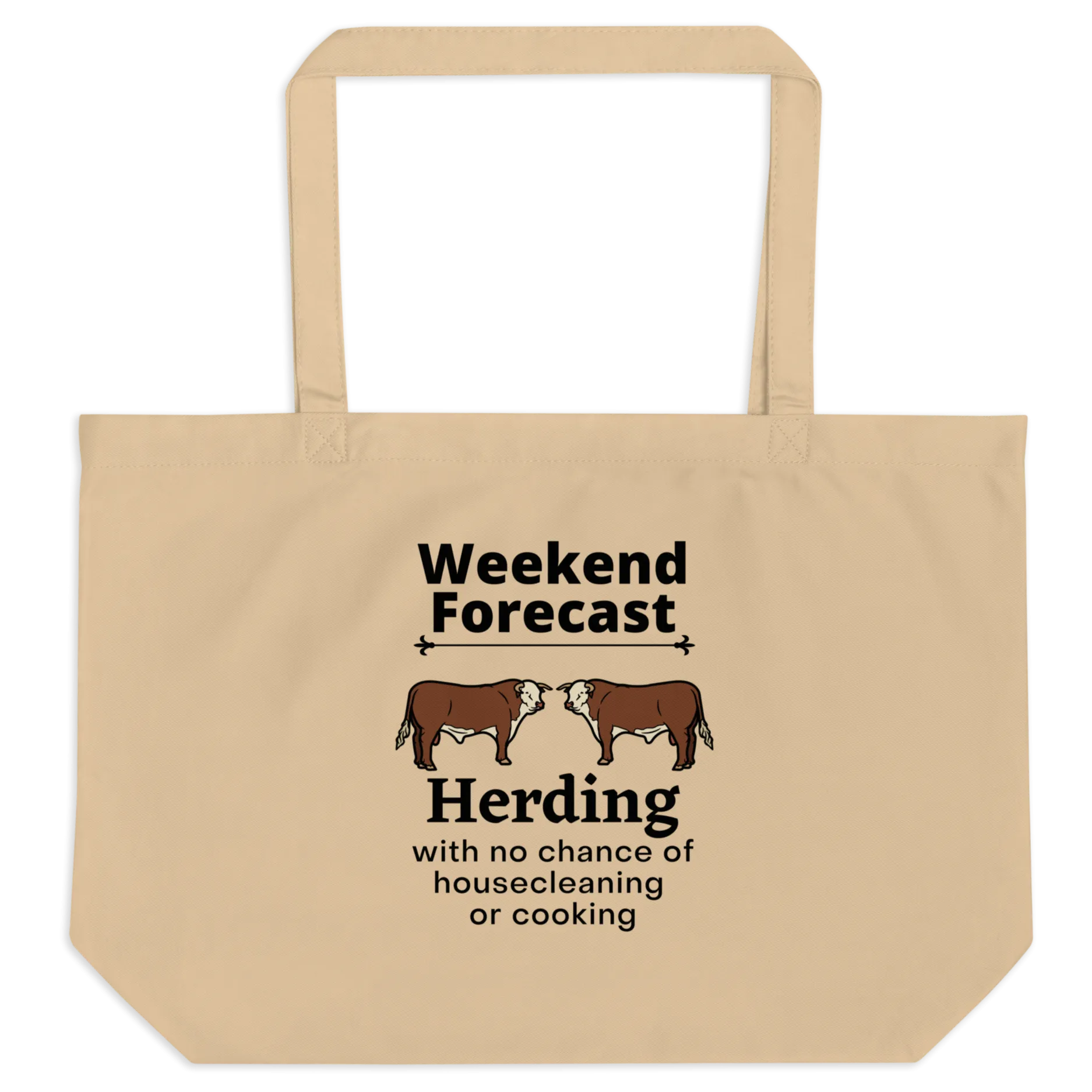 Cattle Herding Weekend Forecast X-Large Tote/ Shopping Bags