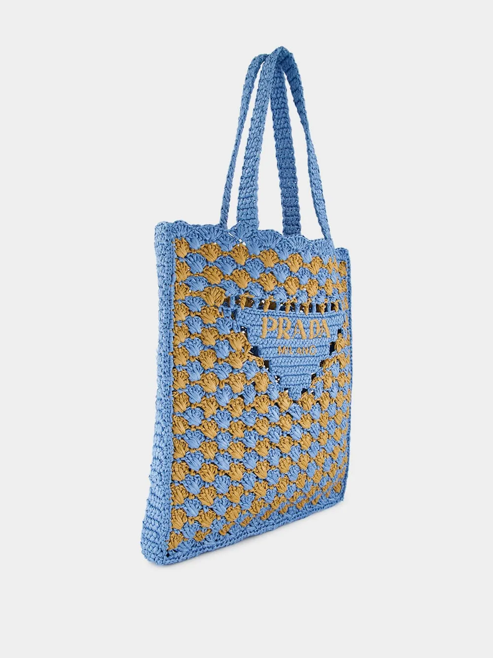 Celeste and Caramel Crochet Tote Bag