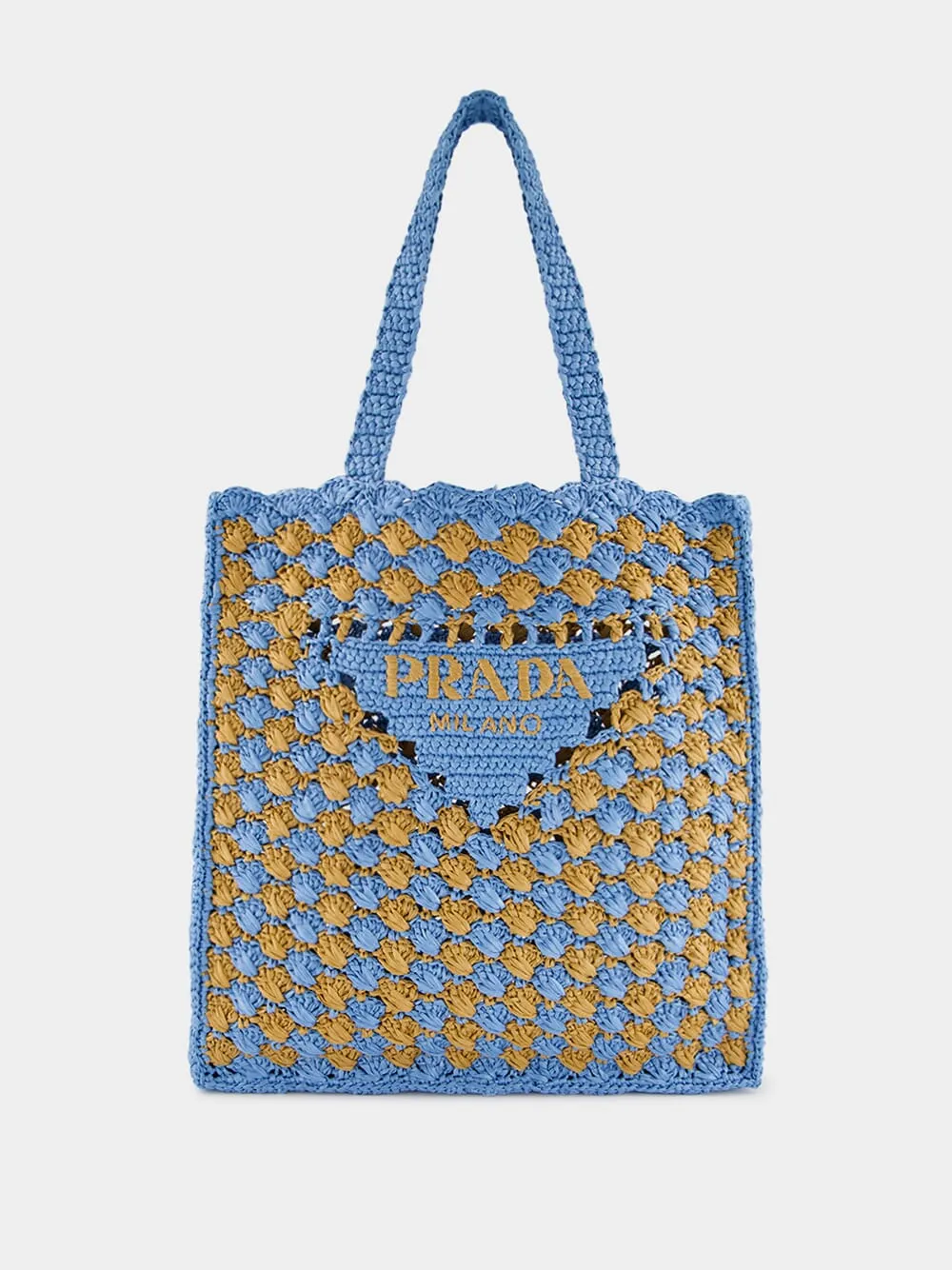 Celeste and Caramel Crochet Tote Bag