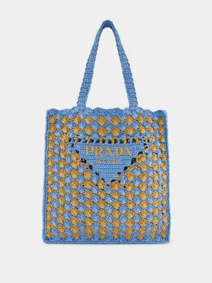 Celeste and Caramel Crochet Tote Bag