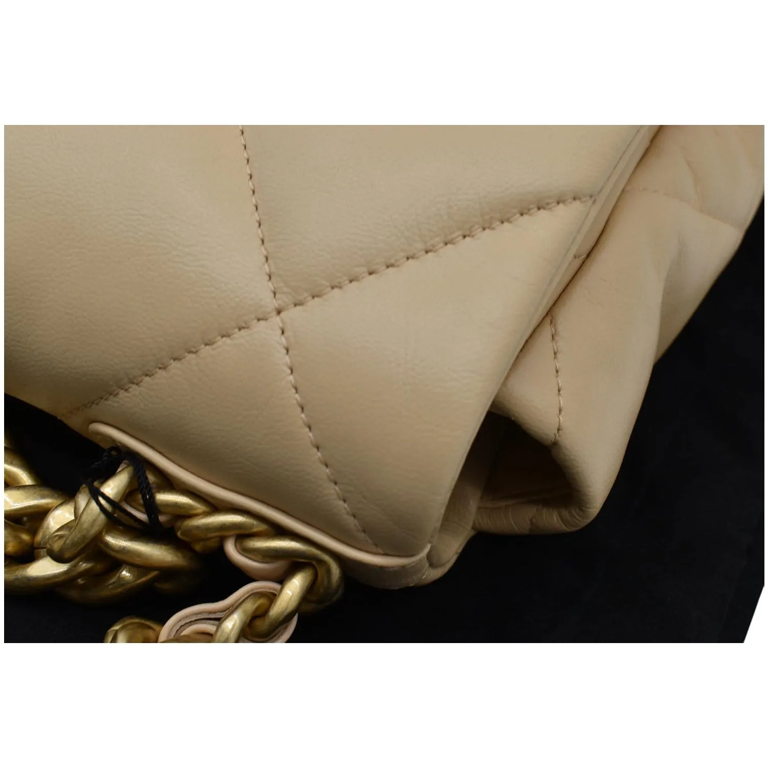 CHANEL 19 Large Lambskin Leather Shoulder Bag Nude