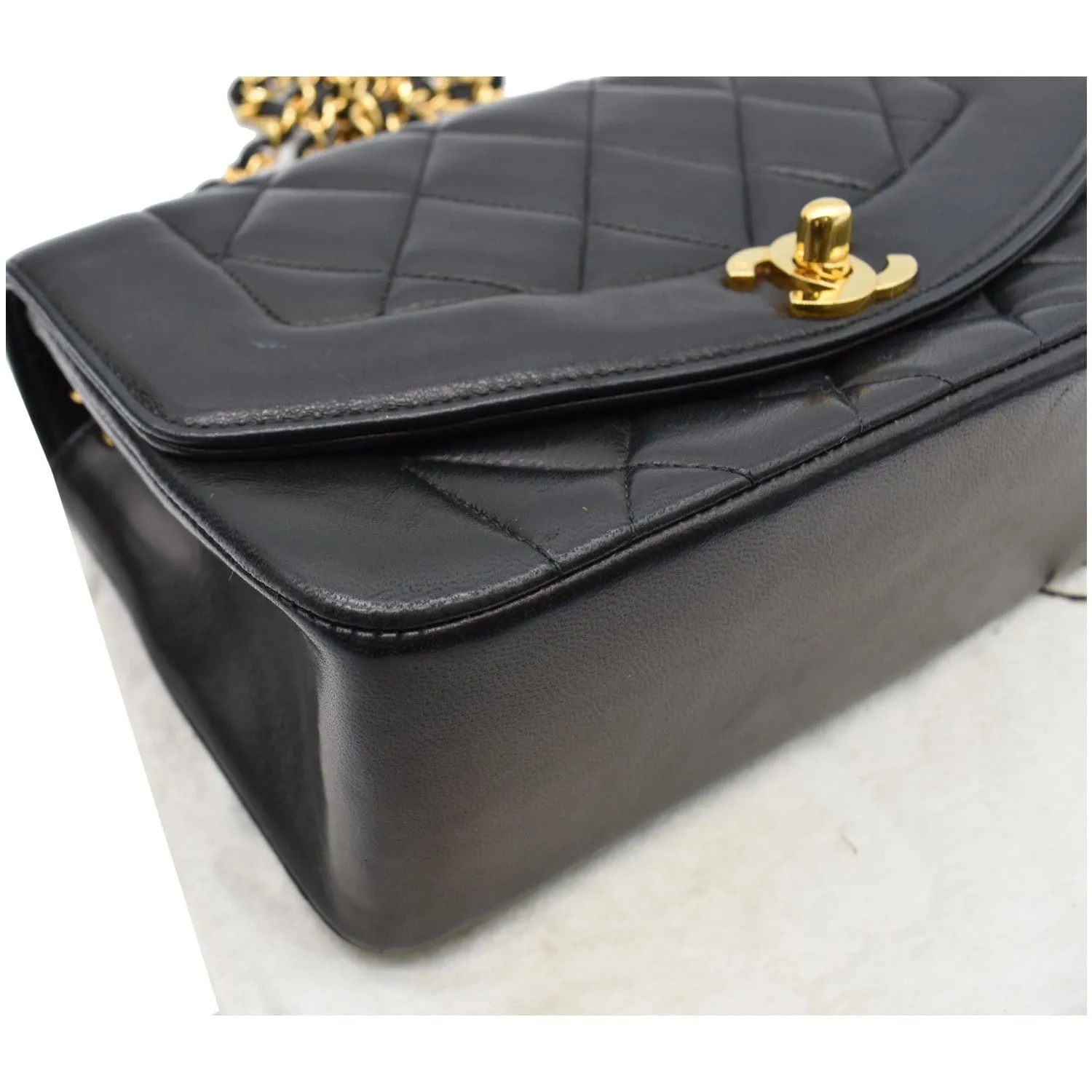 CHANEL Diana Flap Bag Quilted Leather Shoulder Bag Black