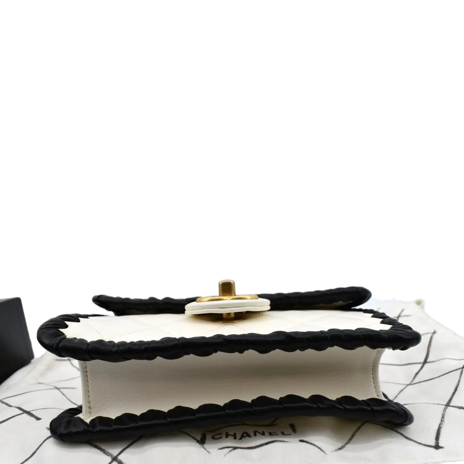 CHANEL Mini My Own Frame Flap Braided Calfskin Shoulder Bag White
