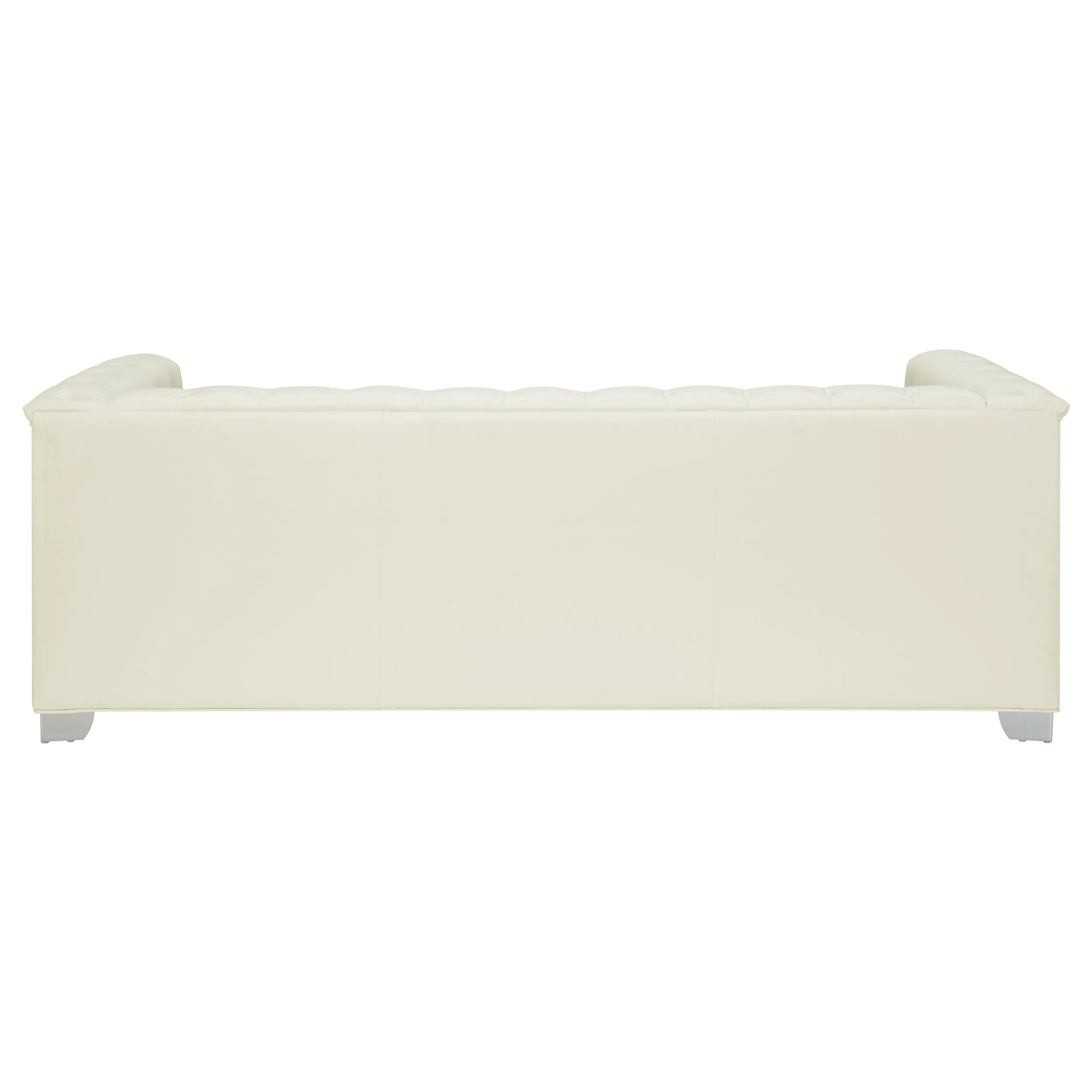 Chaviano 2-piece Upholstered Track Arm Sofa Set Pearl White