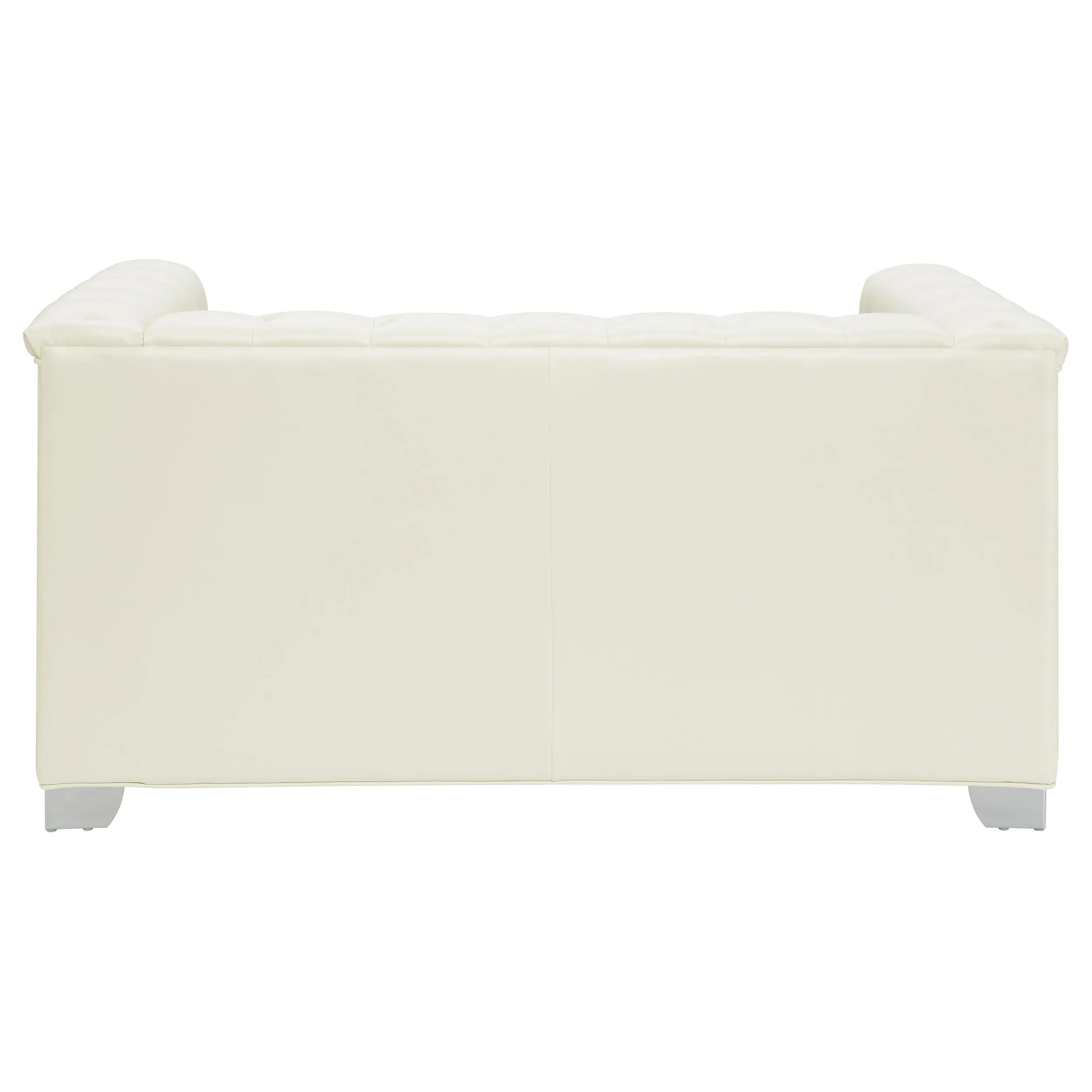 Chaviano 2-piece Upholstered Track Arm Sofa Set Pearl White