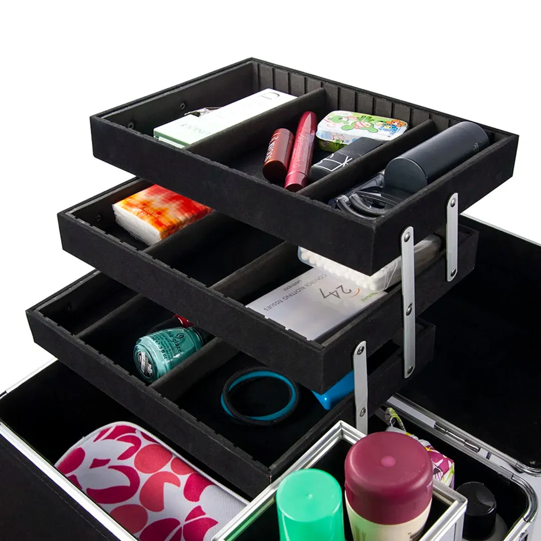 Cheri Bliss Portable Cosmetic Case with Key Lock and Carrying Strap | BF11984