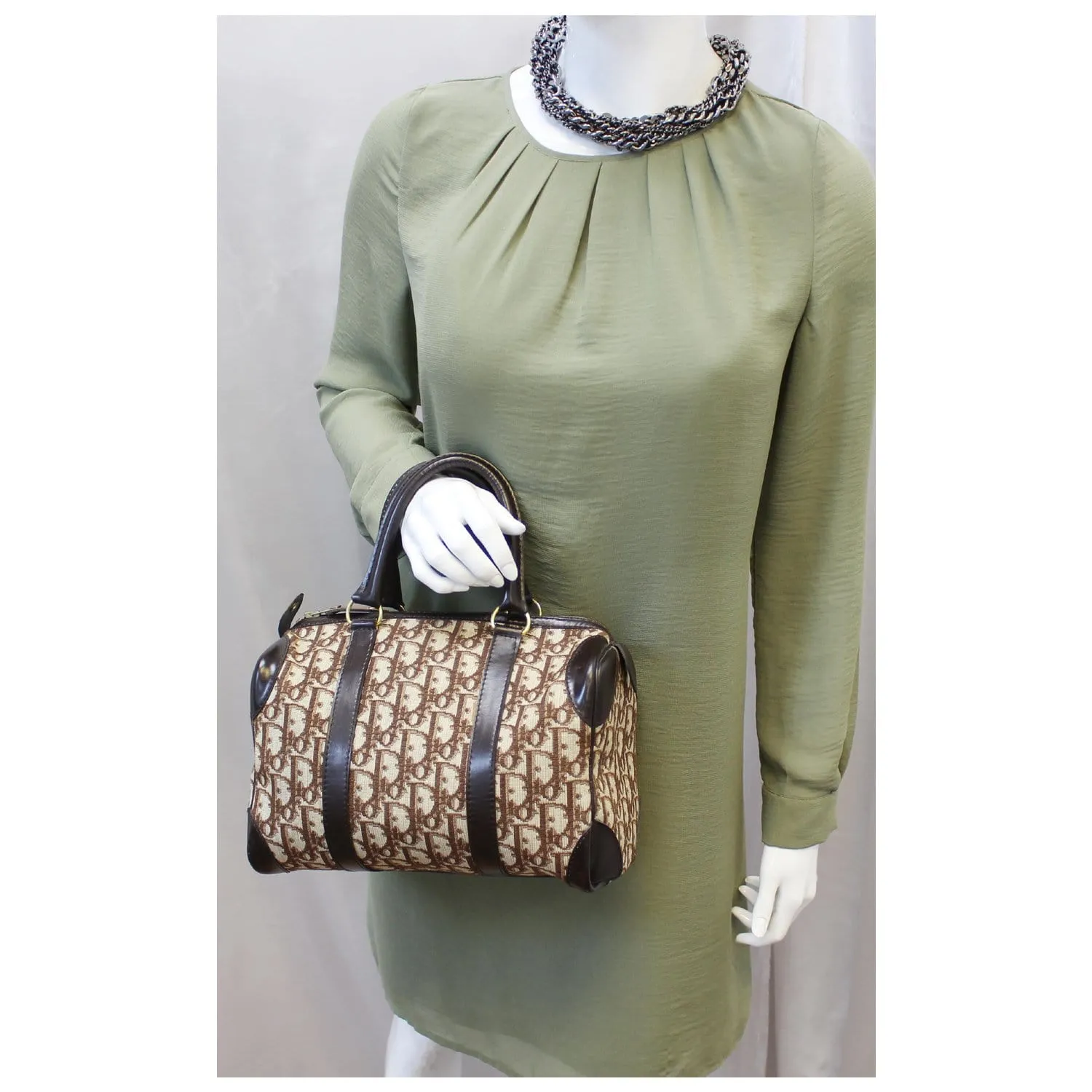 CHRISTIAN DIOR Monogram Logo Boston Duffle Bag