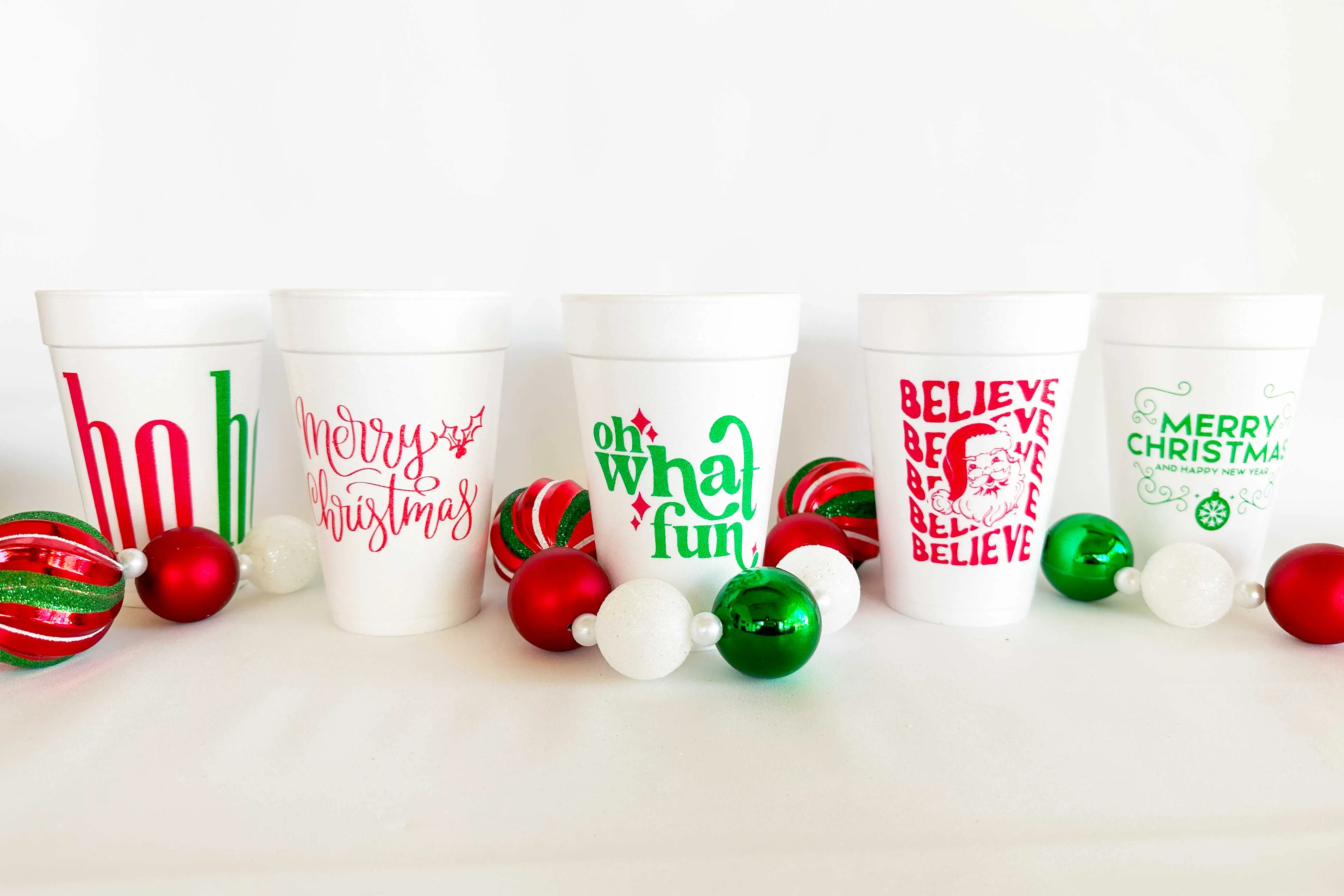 Christmas Styrofoam Cup 10 Pack {Reindeer Roadie}