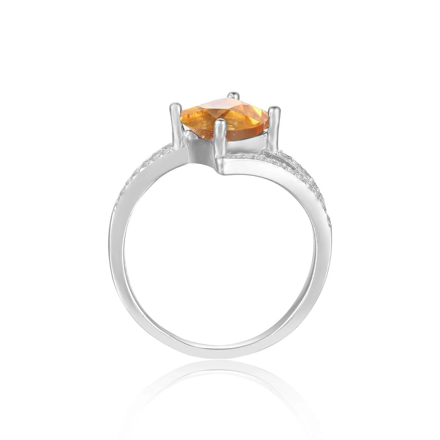 Citrine Star Solitaire Ring