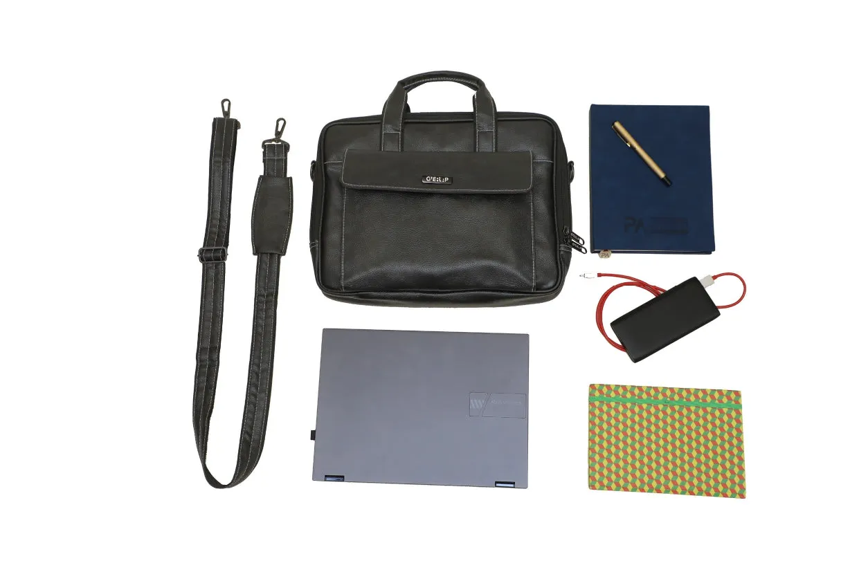 Classic Genuine Leather Laptop/MacBook Bag - Timeless Elegance for Professionals
