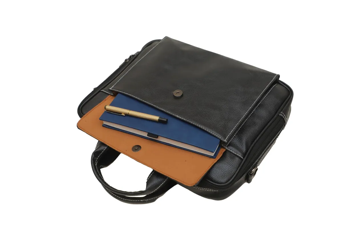 Classic Genuine Leather Laptop/MacBook Bag - Timeless Elegance for Professionals