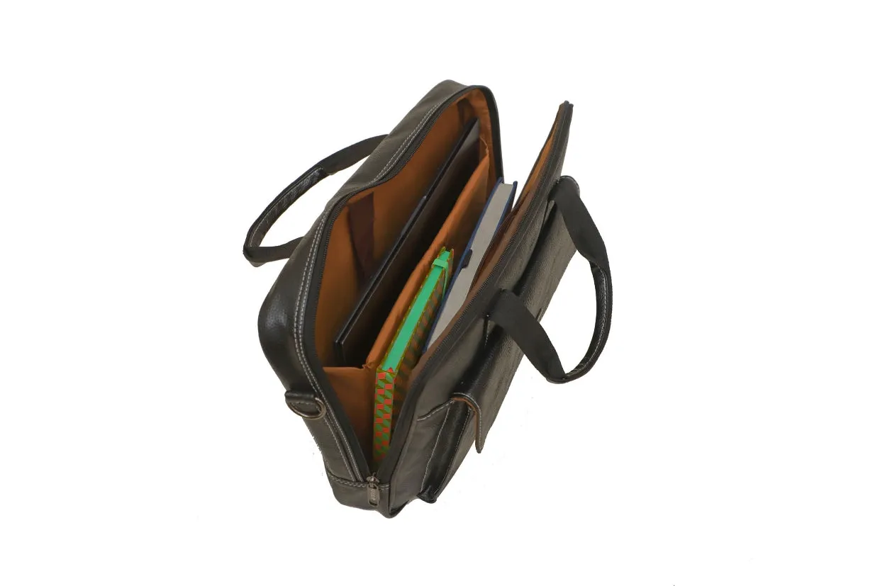 Classic Genuine Leather Laptop/MacBook Bag - Timeless Elegance for Professionals